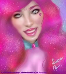Size: 632x705 | Tagged: safe, artist:lunasunev, pinkie pie, human, humanized, solo, uncanny valley