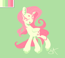 Size: 1034x933 | Tagged: safe, artist:annasabi101, fluttershy, pegasus, pony, female, limited palette, mare, solo