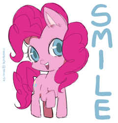 Size: 478x497 | Tagged: safe, pinkie pie, earth pony, pony, chibi, female, mare, simple background, solo, white background