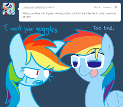 Size: 650x570 | Tagged: safe, artist:frostedwarlock, derpibooru import, rainbow dash, pegasus, pony, ask, rainbow dash replies, solo, tumblr