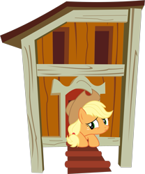 Size: 905x1090 | Tagged: safe, applejack, earth pony, pony, simple ways, applejack's hat, blonde mane, female, mare, orange coat, solo