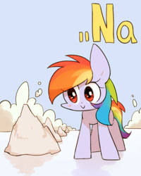 Size: 800x1000 | Tagged: safe, artist:joycall6, derpibooru import, part of a set, rainbow dash, pegasus, pony, series:joycall6's periodic table, blushing, chemistry, natrium, periodic table, salt, sodium, solo