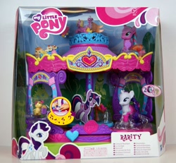 Size: 1500x1386 | Tagged: safe, rarity, sweetie swirl, pony, unicorn, brushable, cardboard twilight, carousel boutique, playset, toy