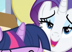 Size: 911x662 | Tagged: safe, derpibooru import, screencap, rarity, twilight sparkle, unicorn twilight, pony, unicorn, female, horn, mare, out of context