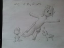 Size: 2592x1944 | Tagged: safe, artist:raakshii, pinkie pie, pound cake, pumpkin cake, earth pony, pony, traditional art