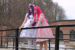 Size: 800x533 | Tagged: safe, artist:lizzybubbletea, pinkie pie, rarity, human, cosplay, irl, irl human, photo