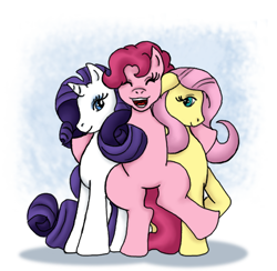 Size: 600x585 | Tagged: safe, artist:vicky-v, fluttershy, pinkie pie, rarity, earth pony, pegasus, pony, unicorn, female, horn, mare