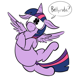 Size: 700x700 | Tagged: safe, artist:karpet-shark, derpibooru import, twilight sparkle, twilight sparkle (alicorn), alicorn, pony, adorkable, bellyrubs, chest fluff, cute, dork, female, floppy ears, fluffy, karpet-shark is gonna kill us all, mare, smiling, solo, spread wings, twiabetes, twily-daily