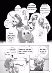 Size: 2221x3107 | Tagged: safe, artist:kolgha, artist:koruga, fluttershy, photo finish, rarity, pegasus, pony, unicorn, comic:comic hoof vol.1, comic, doujin, explicit source, japanese, monochrome, translation