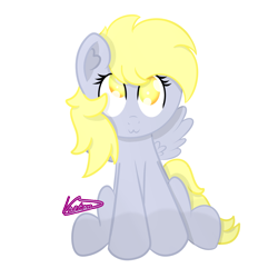 Size: 1280x1280 | Tagged: safe, artist:vaetan, derpy hooves, pegasus, pony, :3, ear fluff, looking at you, simple background, sitting, solo, spread wings, transparent background