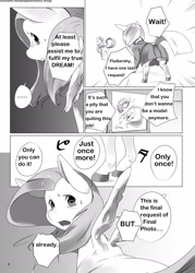 Size: 2221x3107 | Tagged: safe, artist:kolgha, artist:koruga, fluttershy, photo finish, pegasus, pony, comic:comic hoof vol.1, comic, doujin, explicit source, japanese, monochrome, translation