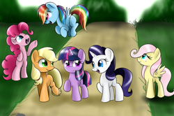 Size: 1024x679 | Tagged: safe, artist:envygirl95, derpibooru import, applejack, fluttershy, pinkie pie, rainbow dash, rarity, twilight sparkle, earth pony, pegasus, pony, unicorn, cute, female, filly, filly applejack, filly fluttershy, filly pinkie pie, filly rainbow dash, filly rarity, filly six, filly twilight sparkle, mane six, younger