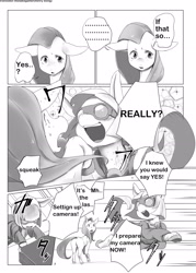 Size: 2221x3107 | Tagged: safe, artist:kolgha, artist:koruga, fluttershy, photo finish, pegasus, pony, comic:comic hoof vol.1, comic, doujin, explicit source, japanese, monochrome, translation