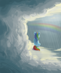 Size: 3200x3800 | Tagged: safe, artist:ellipsissyas, derpibooru import, rainbow dash, pegasus, pony, detailed background, female, mare, solo