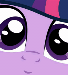 Size: 911x1000 | Tagged: safe, derpibooru exclusive, editor:axal-5, starlight glimmer, sunset shimmer, twilight sparkle, alicorn, pony, unicorn, animated, close up series, close-up, cute, extreme close up, face, female, gif, head tilt, horn, looking at you, mare, smiling, stare, wide eyes
