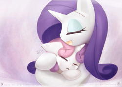 Size: 1209x866 | Tagged: safe, artist:howxu, rarity, sweetie belle, pony, unicorn, comforting, crying, duo, feels, holding, hug, sisters, story in the comments