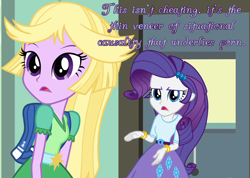 Size: 1280x910 | Tagged: safe, derpibooru import, rarity, twilight sparkle, equestria girls, cards against equestria girls, clothes, dialogue, twilight strong