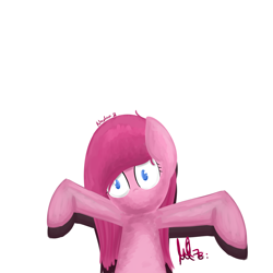 Size: 2500x2500 | Tagged: safe, artist:nadaazahraa, pinkie pie, earth pony, pony, female, mare, pink coat, pink mane, pinkamena diane pie, solo