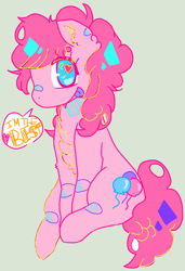 Size: 520x762 | Tagged: safe, artist:i0gs, pinkie pie, earth pony, pony, chest fluff, heart, heart eyes, solo