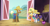 Size: 1152x609 | Tagged: safe, screencap, applejack, rarity, trenderhoof, earth pony, pony, unicorn, simple ways, meme, youtube caption