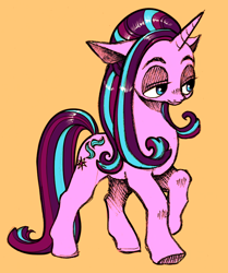 Size: 700x837 | Tagged: safe, artist:starstation, starlight glimmer, pony, unicorn, colored hooves, female, lidded eyes, mare, solo, tired