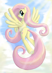 Size: 1000x1400 | Tagged: safe, artist:fidzfox, fluttershy, pegasus, pony, female, mare, pink mane, solo, yellow coat