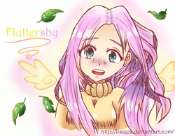 Size: 3779x2952 | Tagged: safe, artist:lisajes, fluttershy, human, humanized, solo, winged humanization