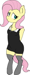 Size: 4851x11960 | Tagged: safe, artist:coinpo, fluttershy, anthro, absurd resolution, bipedal, clothes, dress, shy, solo, stockings