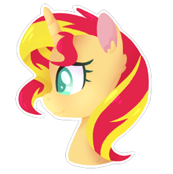 Size: 1868x1873 | Tagged: safe, artist:solareflares, sunset shimmer, pony, unicorn, female, mare, simple background, solo, transparent background