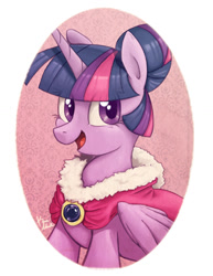 Size: 800x1035 | Tagged: safe, artist:radioactive-k, derpibooru import, twilight sparkle, twilight sparkle (alicorn), alicorn, pony, alternate hairstyle, bust, female, mare, portrait, solo