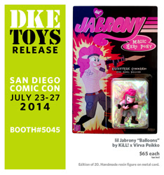 Size: 673x719 | Tagged: safe, bubble berry, pinkie pie, earth pony, pony, lil jabrony, rocket launcher, rule 63, san diego comic con, toy