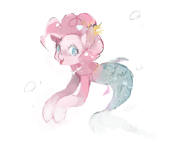 Size: 1280x1024 | Tagged: safe, artist:tsuyukomiharu, pinkie pie, earth pony, merpony, pony, seahorse, pixiv, solo, underwater