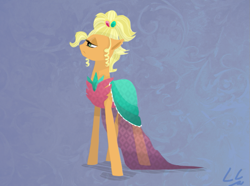 Size: 787x586 | Tagged: safe, artist:legentaryliar, applejack, earth pony, pony, simple ways, .psd available, alternate hairstyle, applejewel, solo