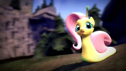 Size: 1600x900 | Tagged: safe, artist:crazymod122, fluttershy, 3d, cute, fluttersnail, snail, solo, source filmmaker, species swap