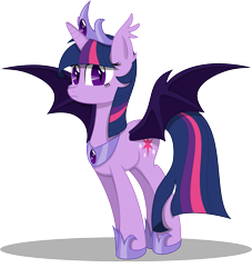 Size: 2691x2959 | Tagged: safe, artist:overdriv3n, derpibooru import, twilight sparkle, twilight sparkle (alicorn), alicorn, bat pony, bat pony alicorn, pony, .svg available, armor, bat ponified, colored wings, crown, female, jewelry, mare, race swap, regalia, simple background, solo, spread wings, third eye, transparent background, vector, wings