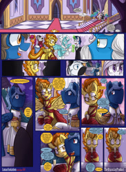 Size: 1584x2160 | Tagged: safe, artist:dracojayproduct, fleetfoot, princess celestia, spitfire, oc, oc:pierson, oc:reginald, alicorn, pony, comic:lunar isolation, comic