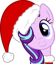 Size: 5296x6183 | Tagged: safe, artist:pink1ejack, starlight glimmer, pony, unicorn, absurd resolution, christmas, christmas ponies, cute, glimmerbetes, hair flip, hair over one eye, hat, holiday, one eye closed, santa hat, simple background, solo, transparent background, vector, wink