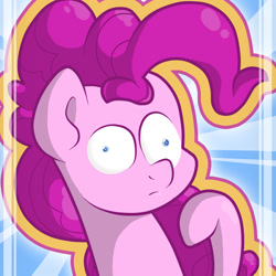 Size: 834x834 | Tagged: safe, artist:trace-101, pinkie pie, earth pony, pony, bust, female, mare, portrait, solo, thinking