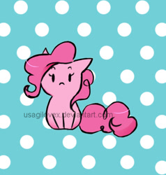 Size: 463x486 | Tagged: safe, artist:usagilovex, pinkie pie, earth pony, pony, chibi, cute, diapinkes, looking at you, solo