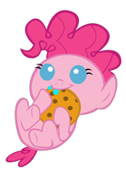 Size: 3008x4171 | Tagged: safe, artist:bronyboy, pinkie pie, earth pony, pony, baby, baby pie, baby pony, cookie, cute, diapinkes, filly, foal, nom, simple background, solo, transparent background, vector