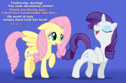 Size: 1029x681 | Tagged: safe, artist:catchman, fluttershy, rarity, pegasus, pony, unicorn, female, horn, mane swap, mare