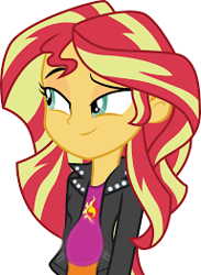 Size: 192x263 | Tagged: safe, edit, edited screencap, screencap, sunset shimmer, comic:a new change, equestria girls, clothes, jacket, leather jacket, pregnant, pregnant edit, solo, teen pregnancy