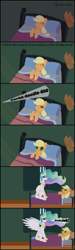 Size: 2867x9620 | Tagged: safe, artist:gutovi, applejack, princess celestia, alicorn, earth pony, pony, bed, behaving like a bird, comic, waking up