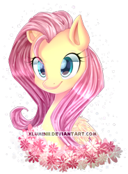 Size: 784x1066 | Tagged: safe, artist:xluminii, fluttershy, pegasus, pony, female, flower, mare, solo