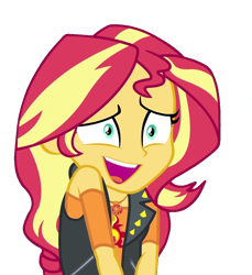 Size: 991x1080 | Tagged: safe, sunset shimmer, better together, equestria girls, forgotten friendship, cute, female, geode of empathy, open mouth, shimmerbetes, simple background, solo, transparent background