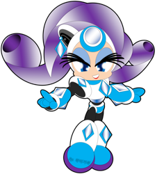 Size: 1600x1773 | Tagged: safe, artist:imdudrjsmi, rarity, human, crossover, humanized, megaman, megamare, simple background, solo, transparent background