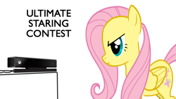 Size: 1920x1080 | Tagged: safe, artist:flamingo1986, fluttershy, pegasus, pony, kinect, solo, stare, staring contest, xbox one