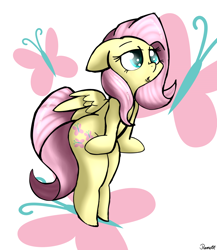Size: 1300x1500 | Tagged: safe, artist:ramott, fluttershy, pegasus, pony, simple background, solo, stoned
