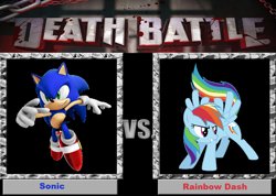 Size: 900x642 | Tagged: safe, derpibooru import, rainbow dash, pegasus, pony, death battle, exploitable meme, meme, sonic the hedgehog (series)