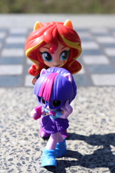 Size: 4000x6000 | Tagged: safe, artist:artofmagicpoland, sci-twi, sunset shimmer, twilight sparkle, equestria girls, doll, equestria girls minis, female, lesbian, meme, scitwishimmer, shipping, sunsetsparkle, toy